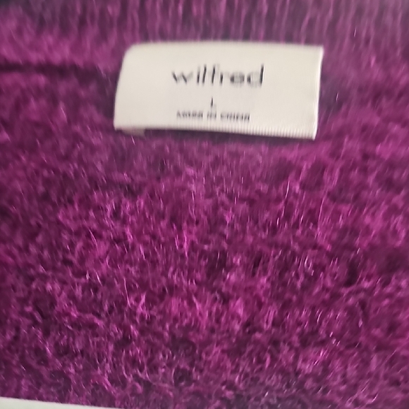 Wilfred Plum Ribbed Button-Front Cardigan - Picture 2 of 3